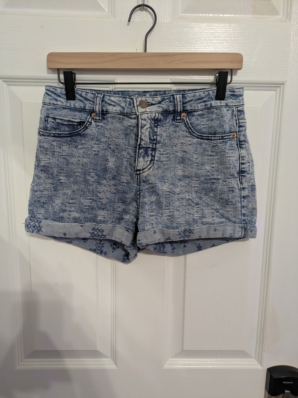 Mossimo Supply Geo Print Denim Shorts